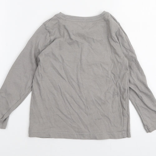 TU Boys Grey  100% Cotton Jersey T-Shirt Size 2-3 Years Round Neck Pullover - Big bro