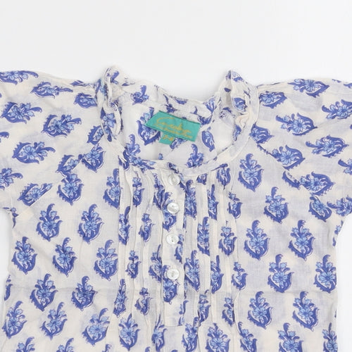 Carolina Girls Multicoloured Floral 100% Cotton Basic Blouse Size 2-3 Years Round Neck Button
