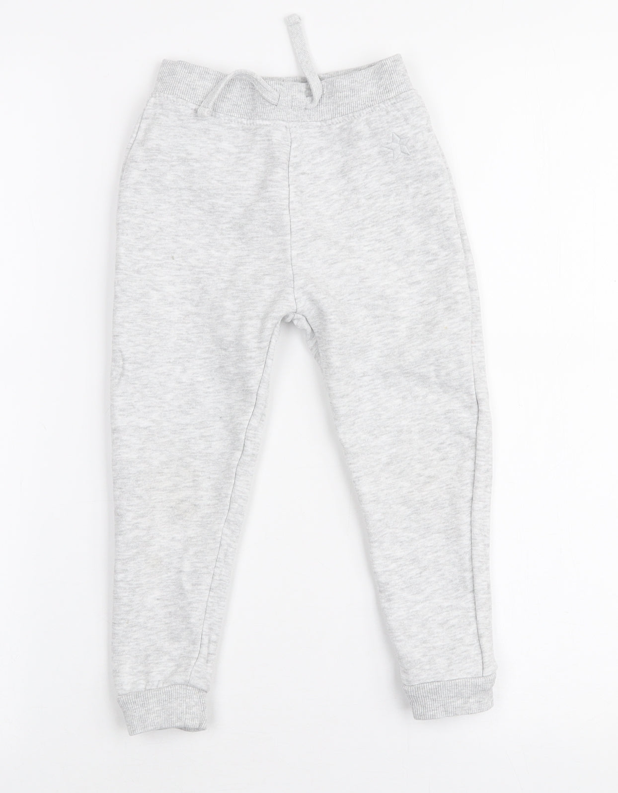 Dunnes Stores Girls Grey  Cotton Jogger Trousers Size 3-4 Years  Slim Drawstring