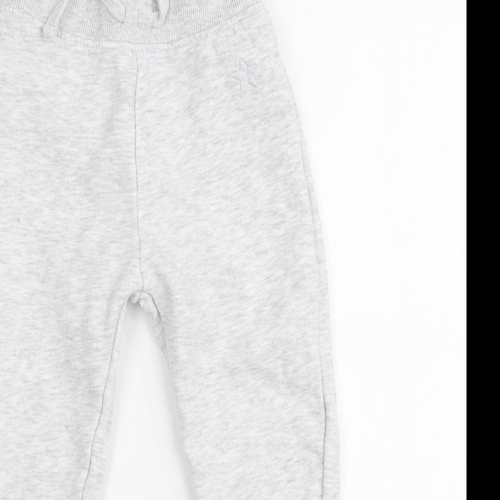 Dunnes Stores Girls Grey  Cotton Jogger Trousers Size 3-4 Years  Slim Drawstring