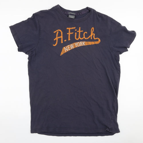 Abercrombie & Fitch Mens Blue  Polyester  T-Shirt Size XL Round Neck