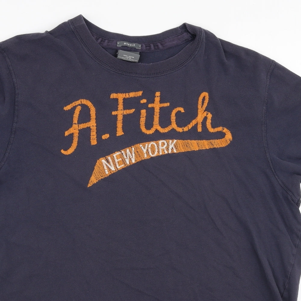 Abercrombie & Fitch Mens Blue  Polyester  T-Shirt Size XL Round Neck