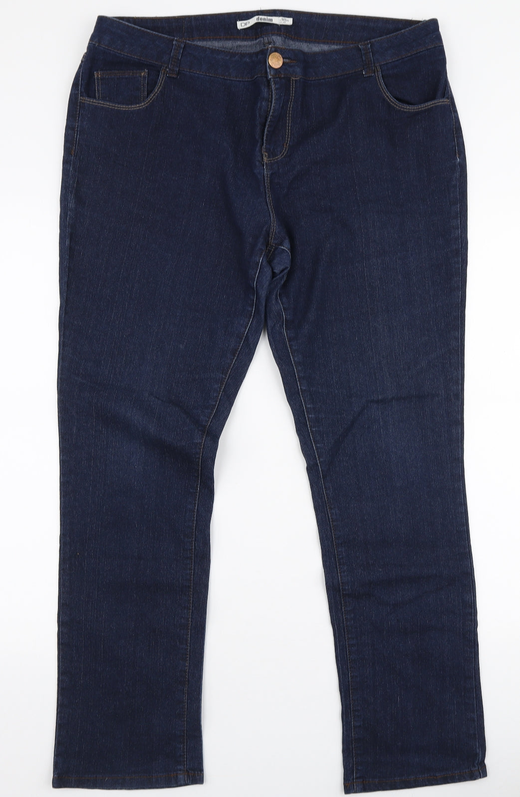 Dorothy Perkins Womens Blue  Polyester Straight Jeans Size 18 L29 in Regular Zip