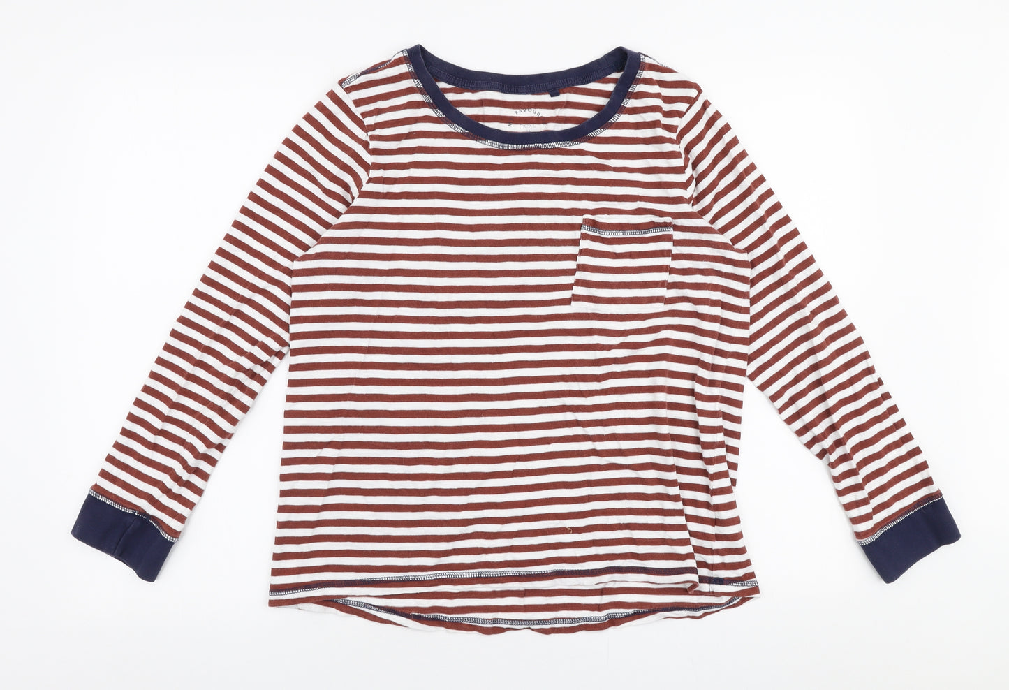 NEXT Womens Multicoloured Striped 100% Cotton Jersey T-Shirt Size 16 Round Neck
