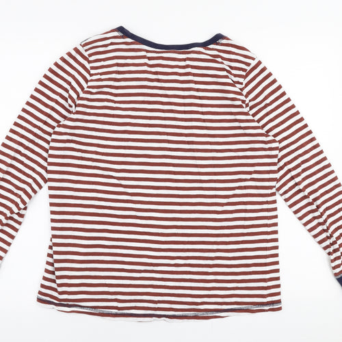 NEXT Womens Multicoloured Striped 100% Cotton Jersey T-Shirt Size 16 Round Neck