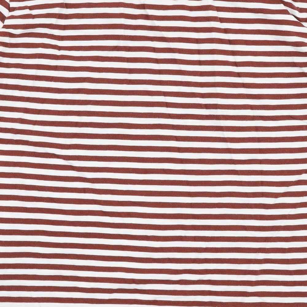 NEXT Womens Multicoloured Striped 100% Cotton Jersey T-Shirt Size 16 Round Neck