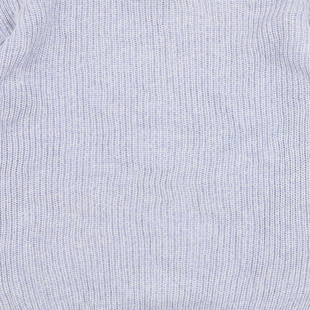 Marks and Spencer Womens Blue Boat Neck  Cotton Pullover Jumper Size S