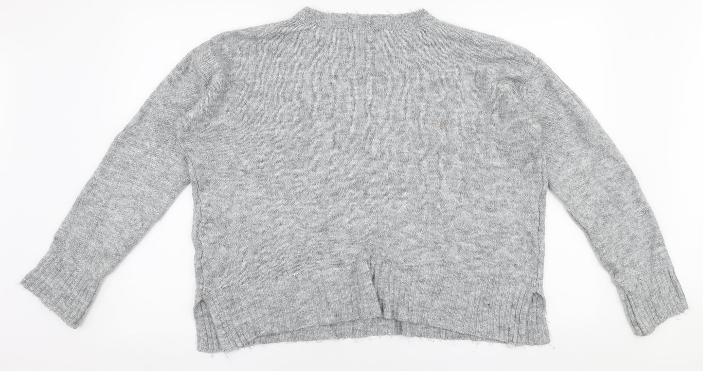 Lefties Womens Grey Round Neck  Polyester Pullover Jumper Size S