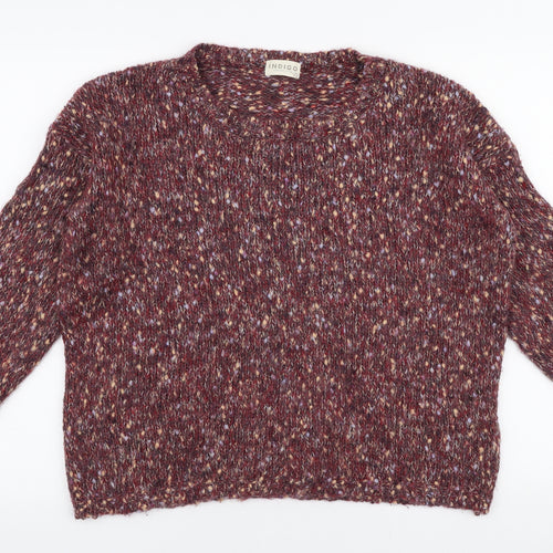 Marks and Spencer Womens Red Round Neck  Acrylic Pullover Jumper Size 16