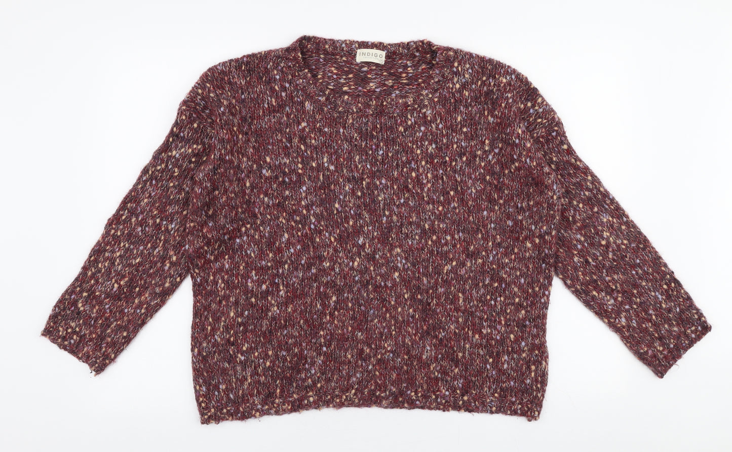 Marks and Spencer Womens Red Round Neck  Acrylic Pullover Jumper Size 16