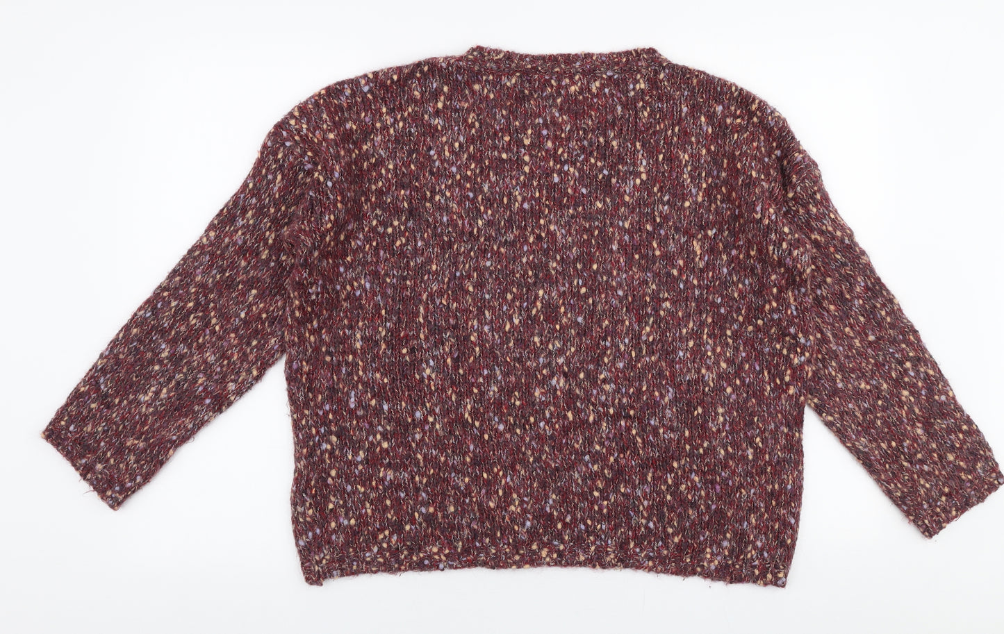 Marks and Spencer Womens Red Round Neck  Acrylic Pullover Jumper Size 16