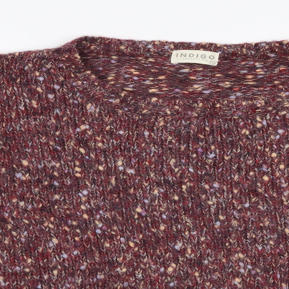 Marks and Spencer Womens Red Round Neck  Acrylic Pullover Jumper Size 16