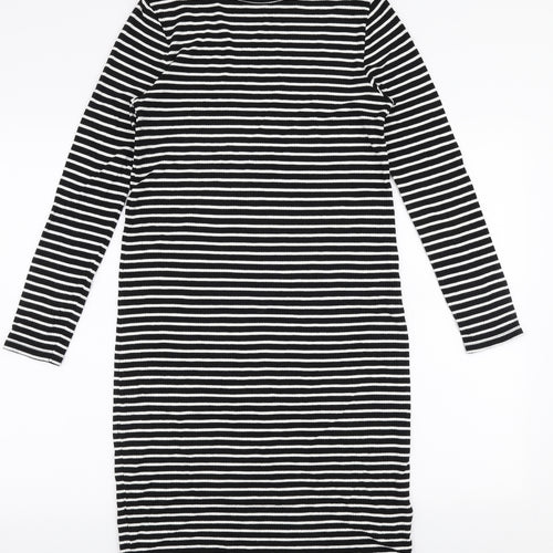 Marks and Spencer Girls Multicoloured Striped Viscose A-Line  Size 13-14 Years  High Neck Pullover