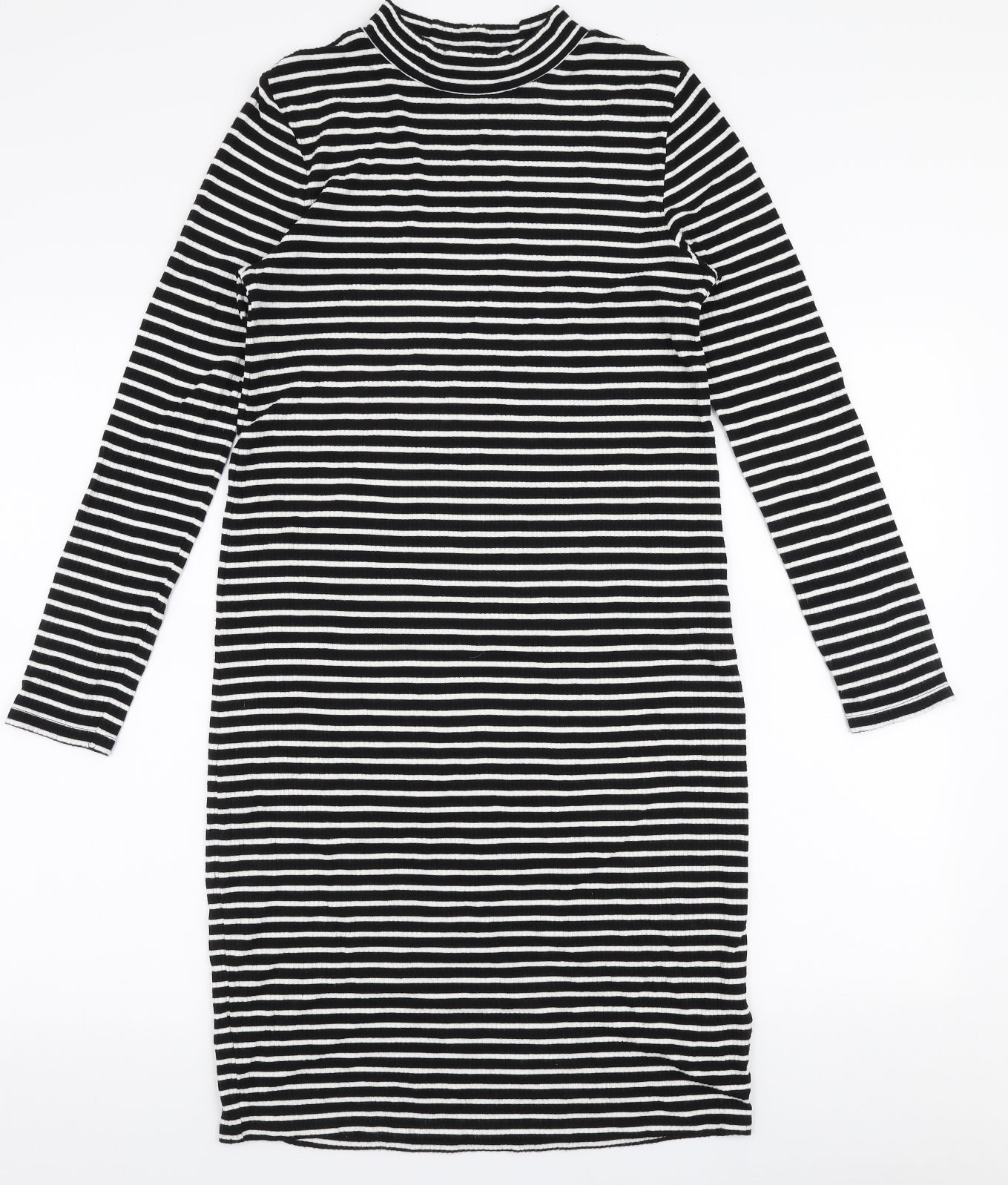 Marks and Spencer Girls Multicoloured Striped Viscose A-Line  Size 13-14 Years  High Neck Pullover