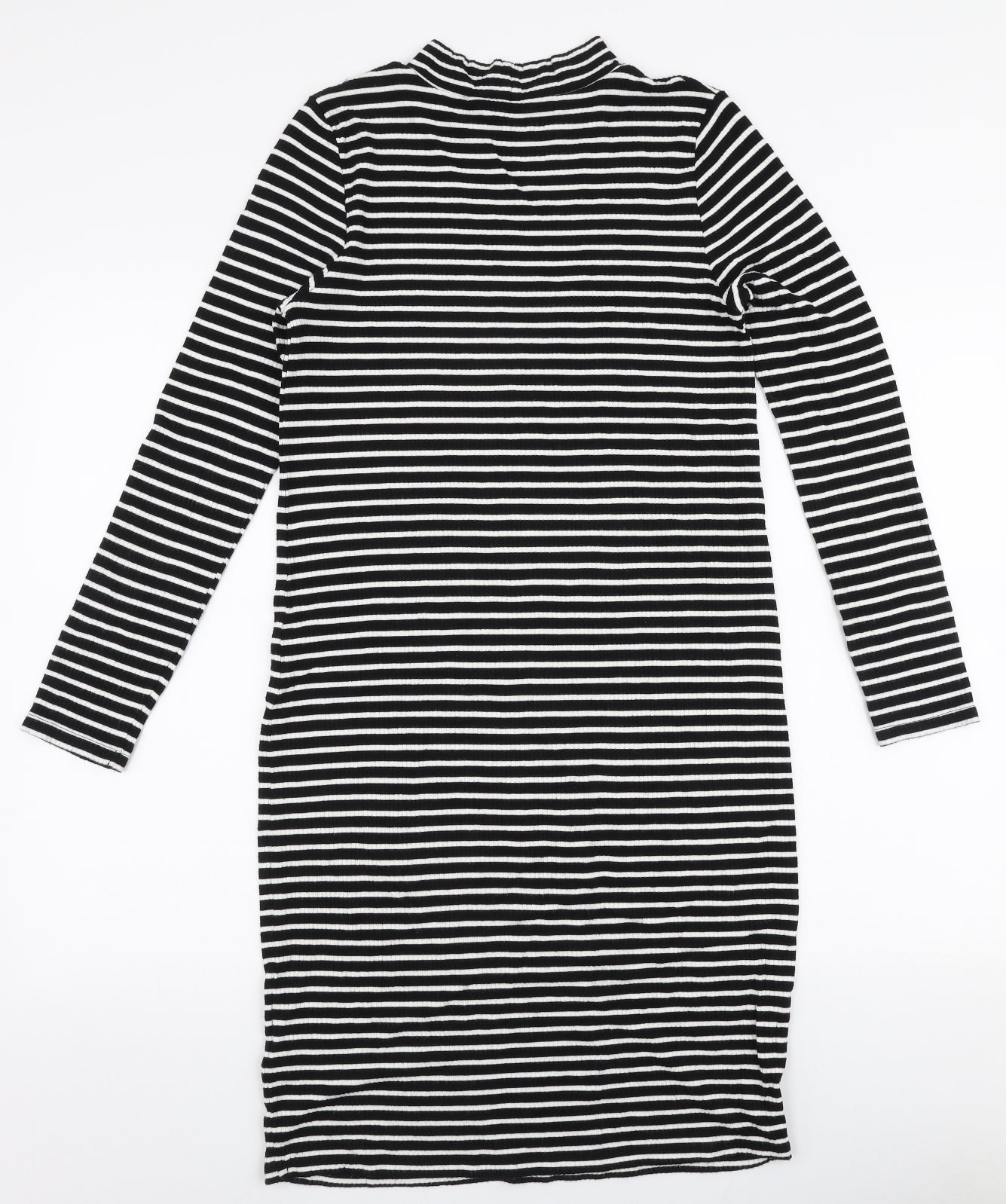 Marks and Spencer Girls Multicoloured Striped Viscose A-Line  Size 13-14 Years  High Neck Pullover