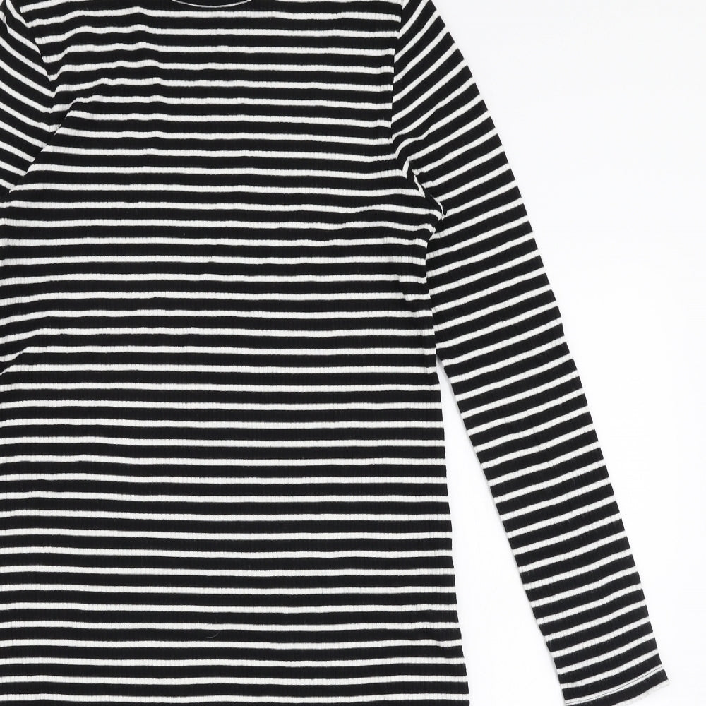 Marks and Spencer Girls Multicoloured Striped Viscose A-Line  Size 13-14 Years  High Neck Pullover
