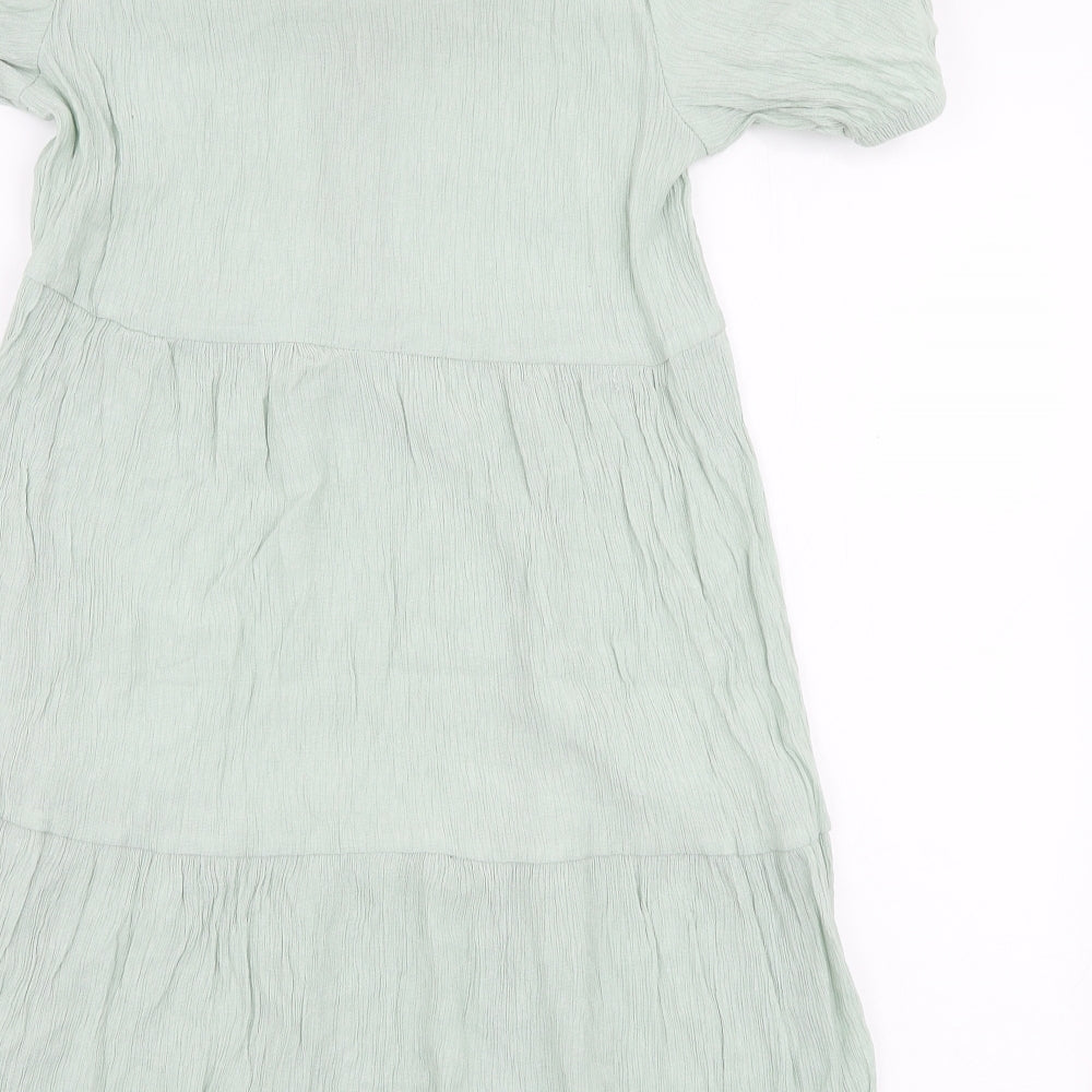 Primark Womens Green  Viscose Trapeze & Swing  Size 14  Collared Button - Smock dress