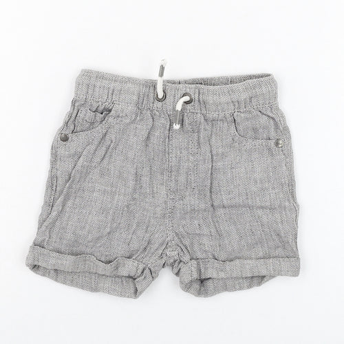 NEXT Boys Grey  Linen Cropped Trousers Size 12-18 Months  Pullover