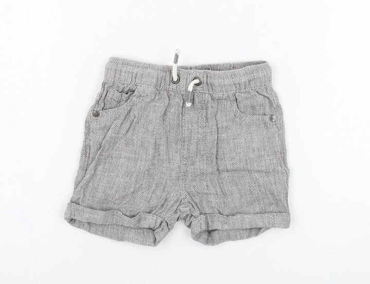 NEXT Boys Grey  Linen Cropped Trousers Size 12-18 Months  Pullover