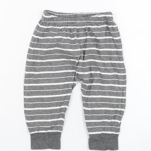 Lucy & Sam Boys Green Striped Cotton Jogger Trousers Size 9-12 Months  Pullover