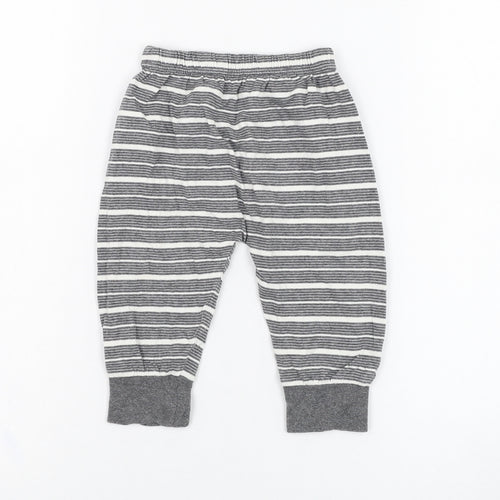 Lucy & Sam Boys Green Striped Cotton Jogger Trousers Size 9-12 Months  Pullover