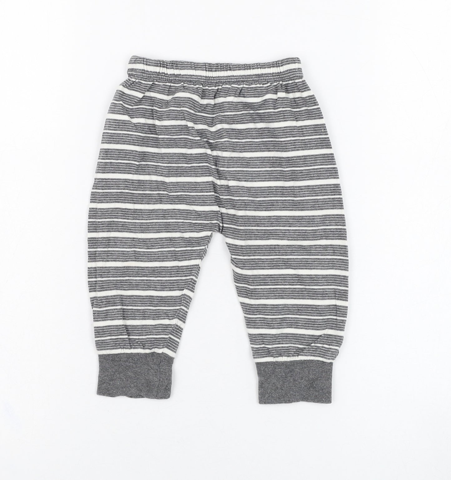 Lucy & Sam Boys Green Striped Cotton Jogger Trousers Size 9-12 Months  Pullover