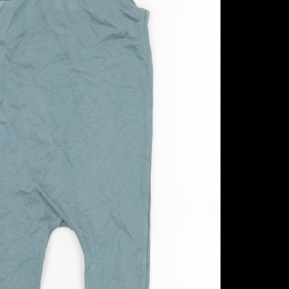 F&F Boys Blue  Cotton Dungaree One-Piece Size 9-12 Months  Button - Panda