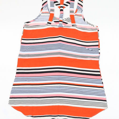 New Look Womens Multicoloured Striped Viscose Basic Tank Size 8 Round Neck