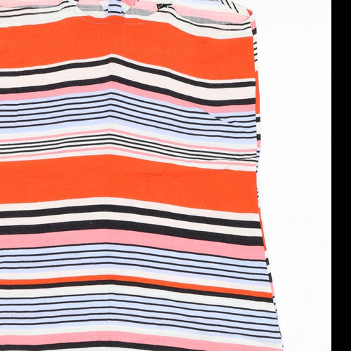 New Look Womens Multicoloured Striped Viscose Basic Tank Size 8 Round Neck