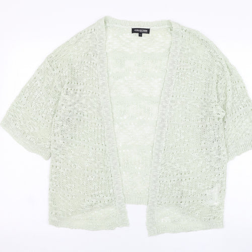 Debenhams Womens Green Square Neck  Acrylic Cardigan Jumper Size 12