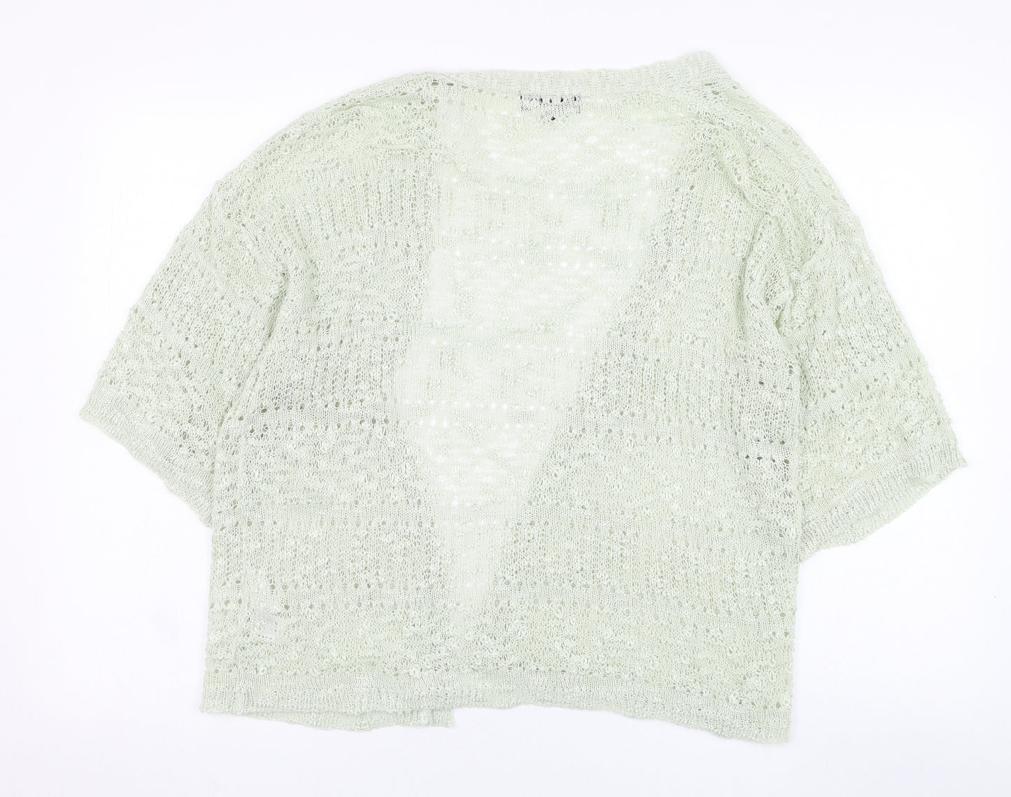 Debenhams Womens Green Square Neck  Acrylic Cardigan Jumper Size 12