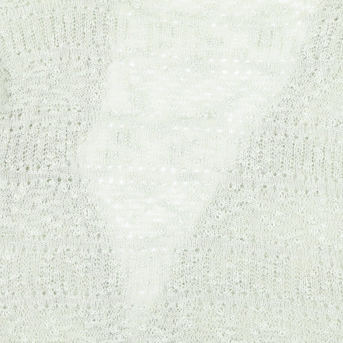 Debenhams Womens Green Square Neck  Acrylic Cardigan Jumper Size 12