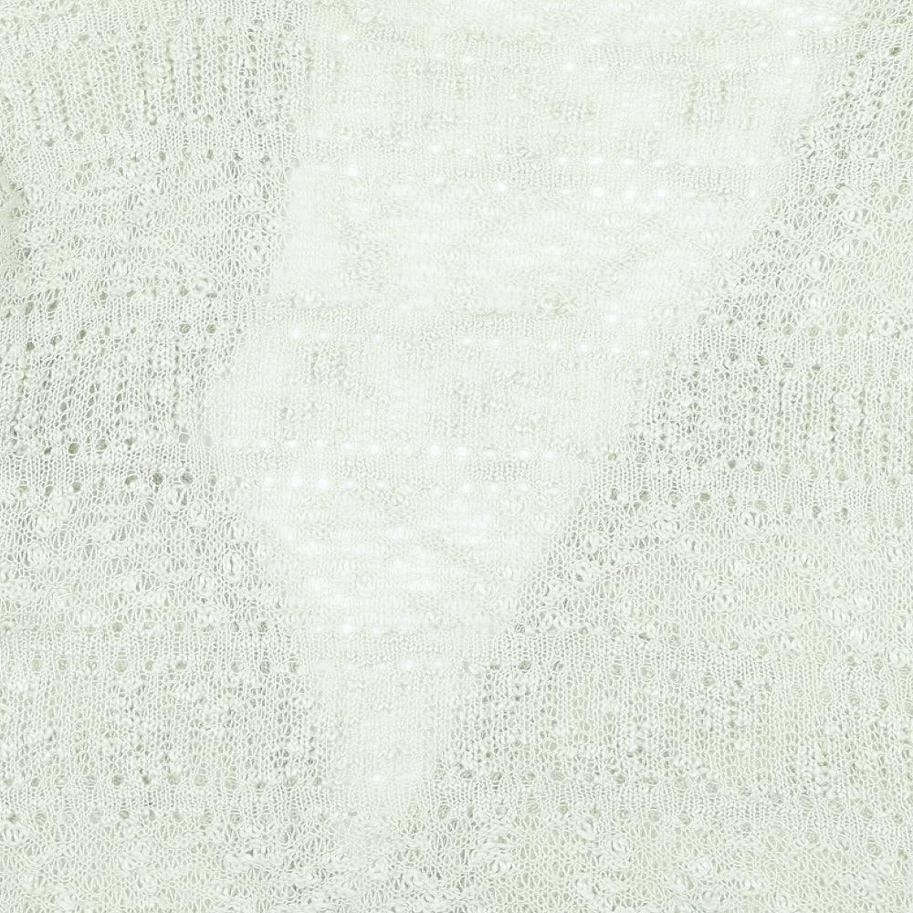 Debenhams Womens Green Square Neck  Acrylic Cardigan Jumper Size 12