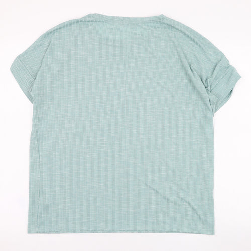 Papaya Womens Green  Polyester Basic T-Shirt Size 14 Round Neck