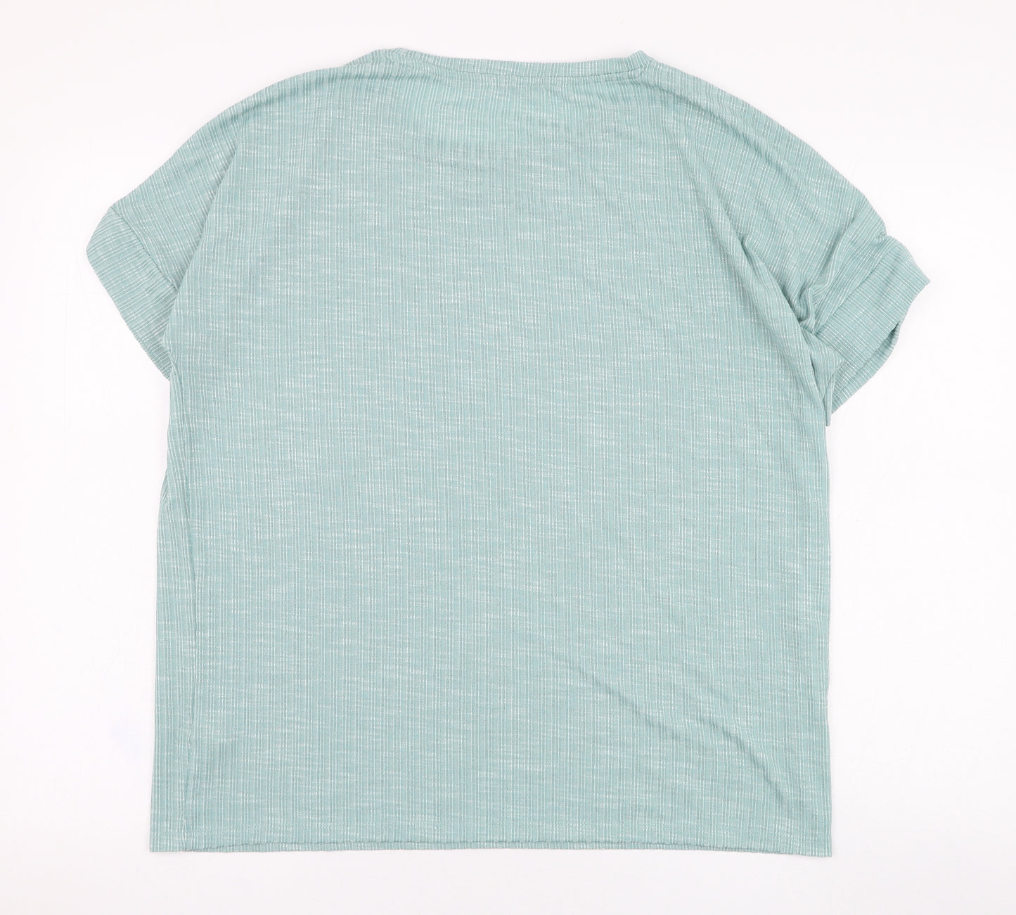 Papaya Womens Green  Polyester Basic T-Shirt Size 14 Round Neck