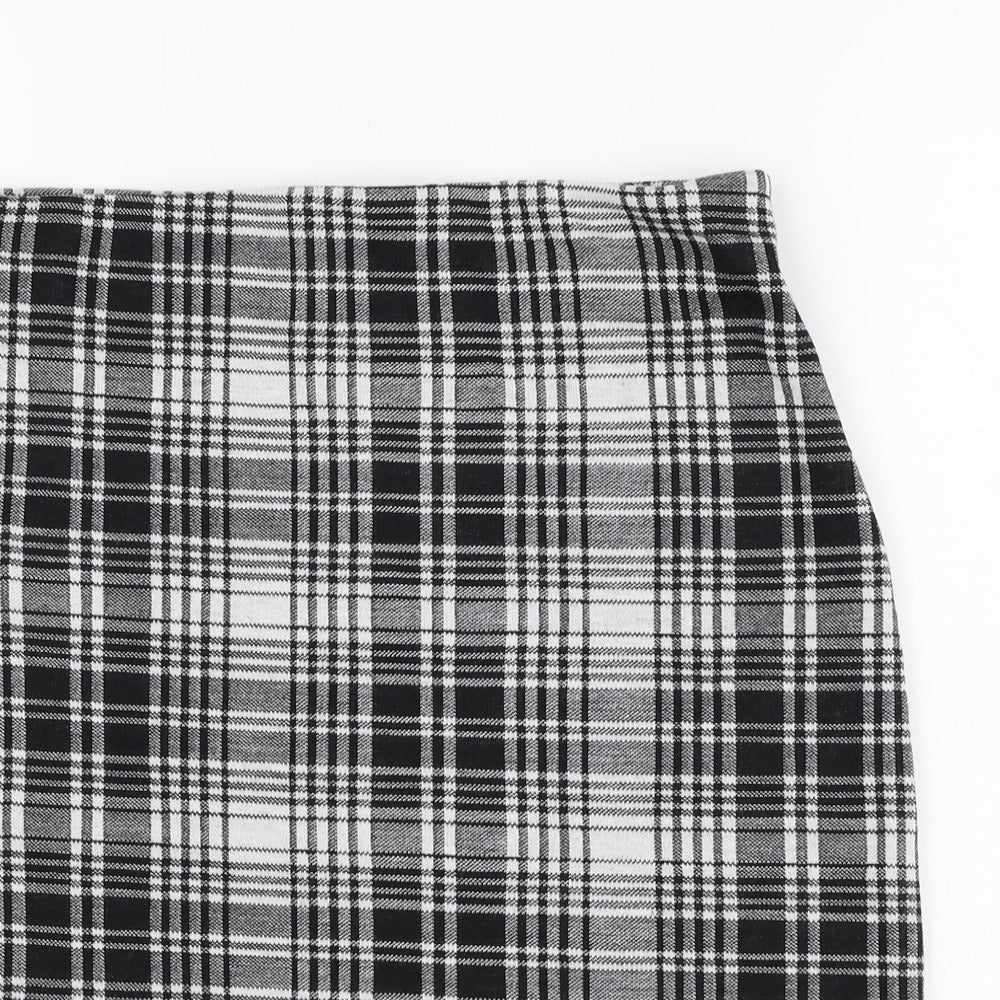New Look Womens Grey Check Polyester Straight & Pencil Skirt Size 8