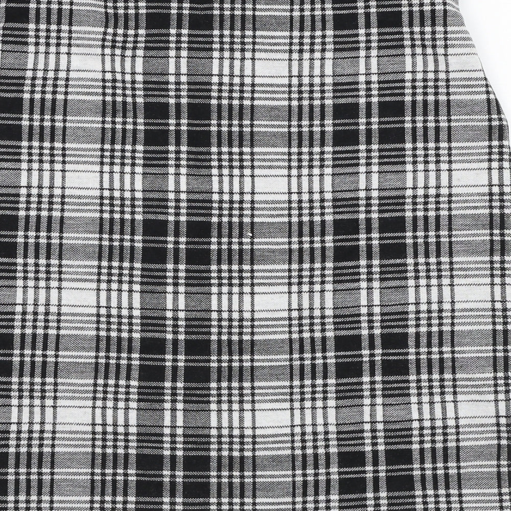 New Look Womens Grey Check Polyester Straight & Pencil Skirt Size 8