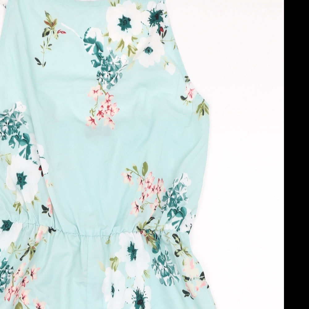 SheIn Womens Green Floral Polyester Playsuit One-Piece Size M  Pullover