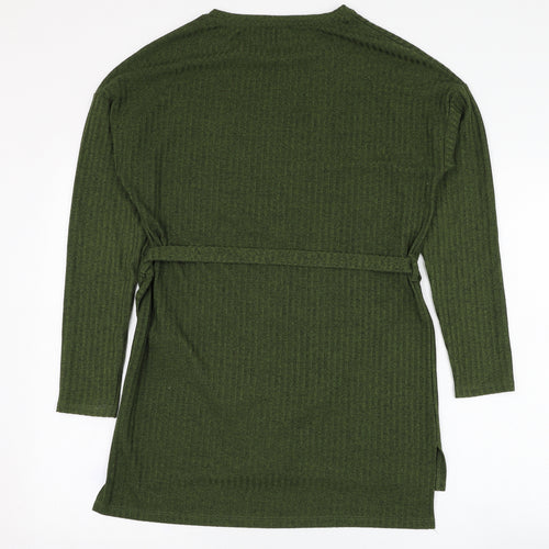 Papaya Womens Green Round Neck  Polyester Pullover Jumper Size 8
