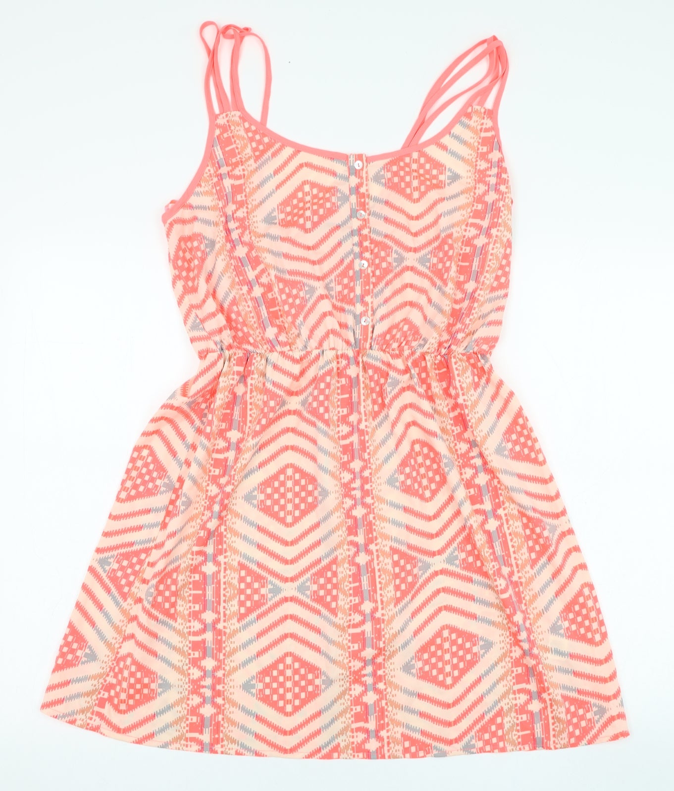 Atmosphere Womens Pink Geometric Polyester Skater Dress  Size 14  Round Neck Pullover