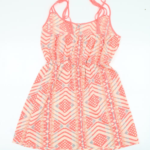 Atmosphere Womens Pink Geometric Polyester Skater Dress  Size 14  Round Neck Pullover