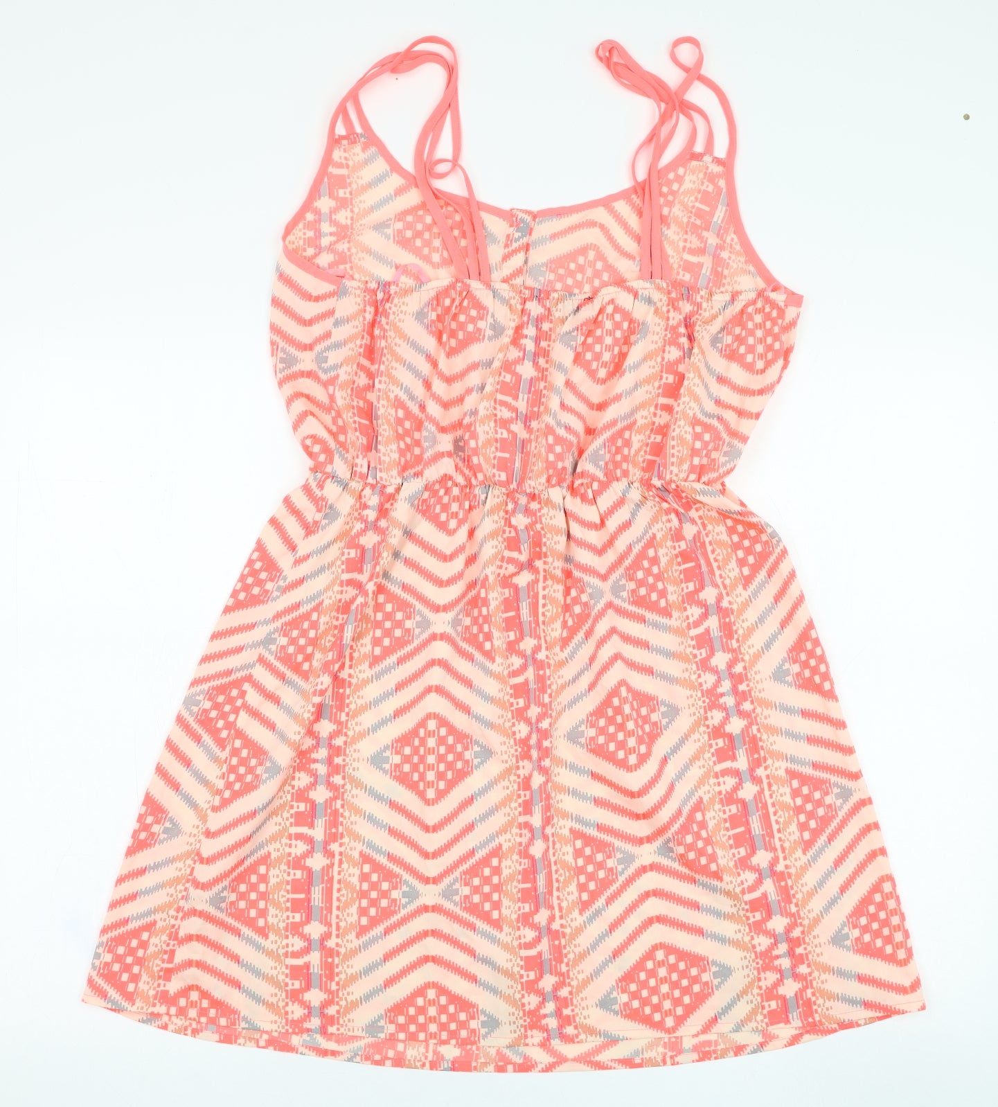 Atmosphere Womens Pink Geometric Polyester Skater Dress  Size 14  Round Neck Pullover