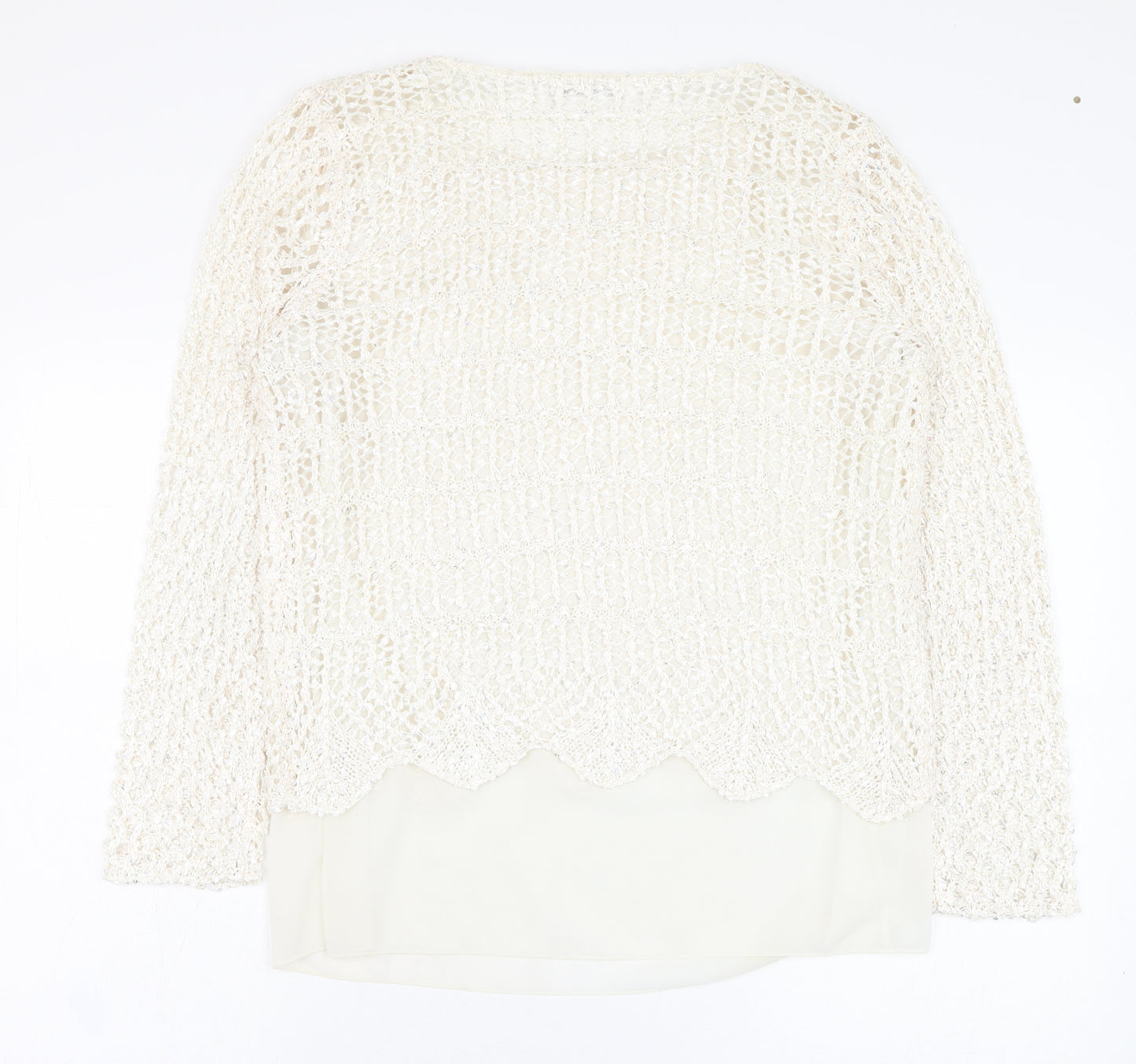 Gerard Womens Ivory  Polyester Basic Blouse Size S Round Neck