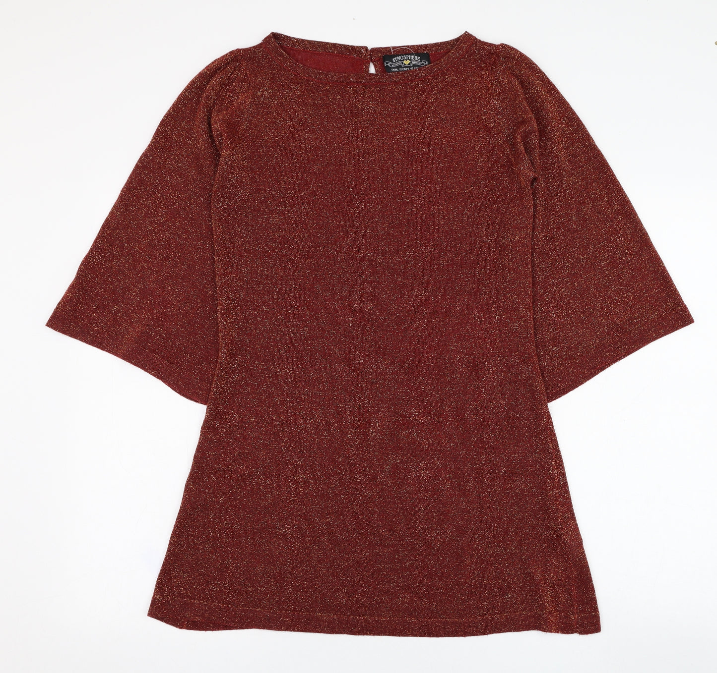 Atmosphere Womens Red Round Neck  Acrylic Pullover Jumper Size 12