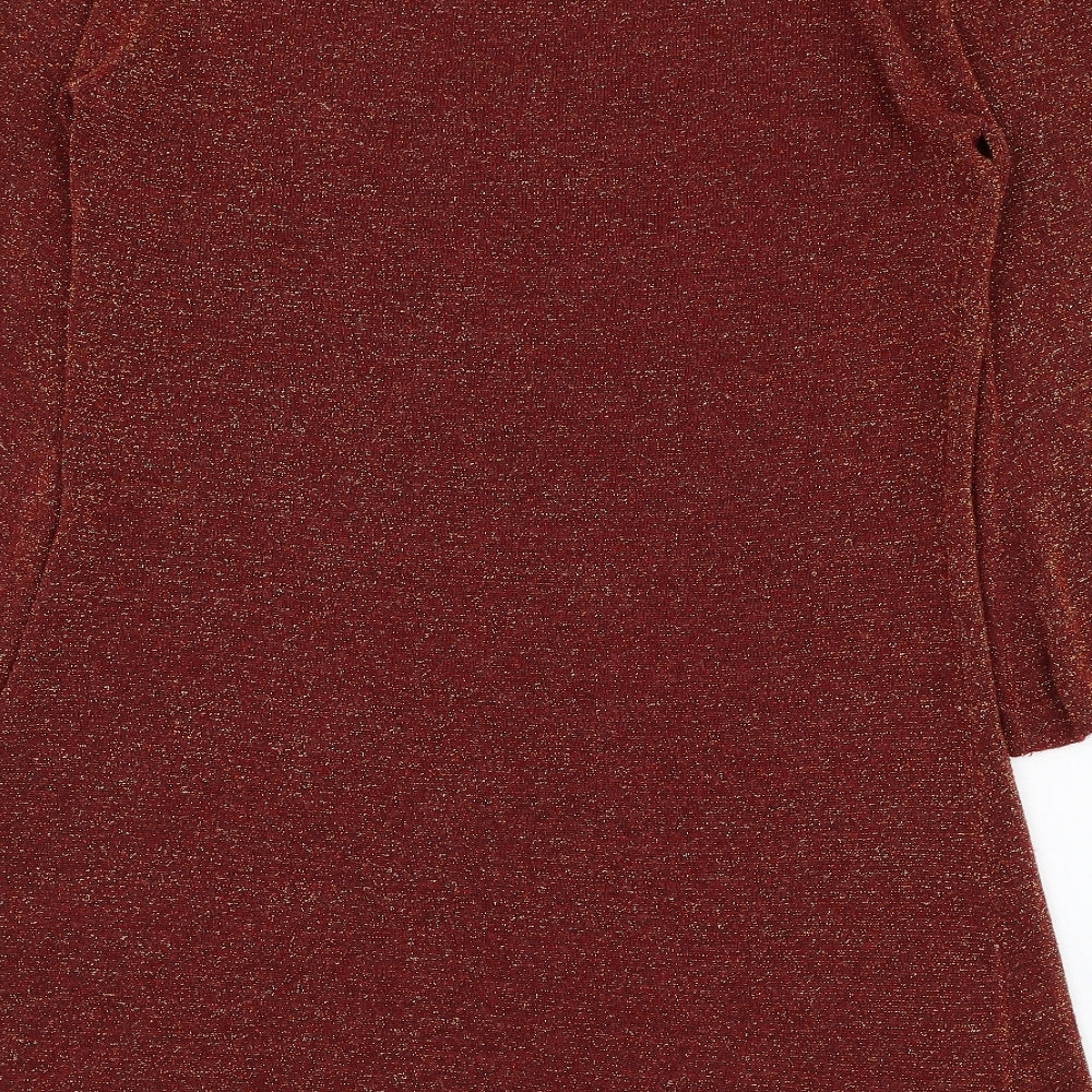 Atmosphere Womens Red Round Neck  Acrylic Pullover Jumper Size 12