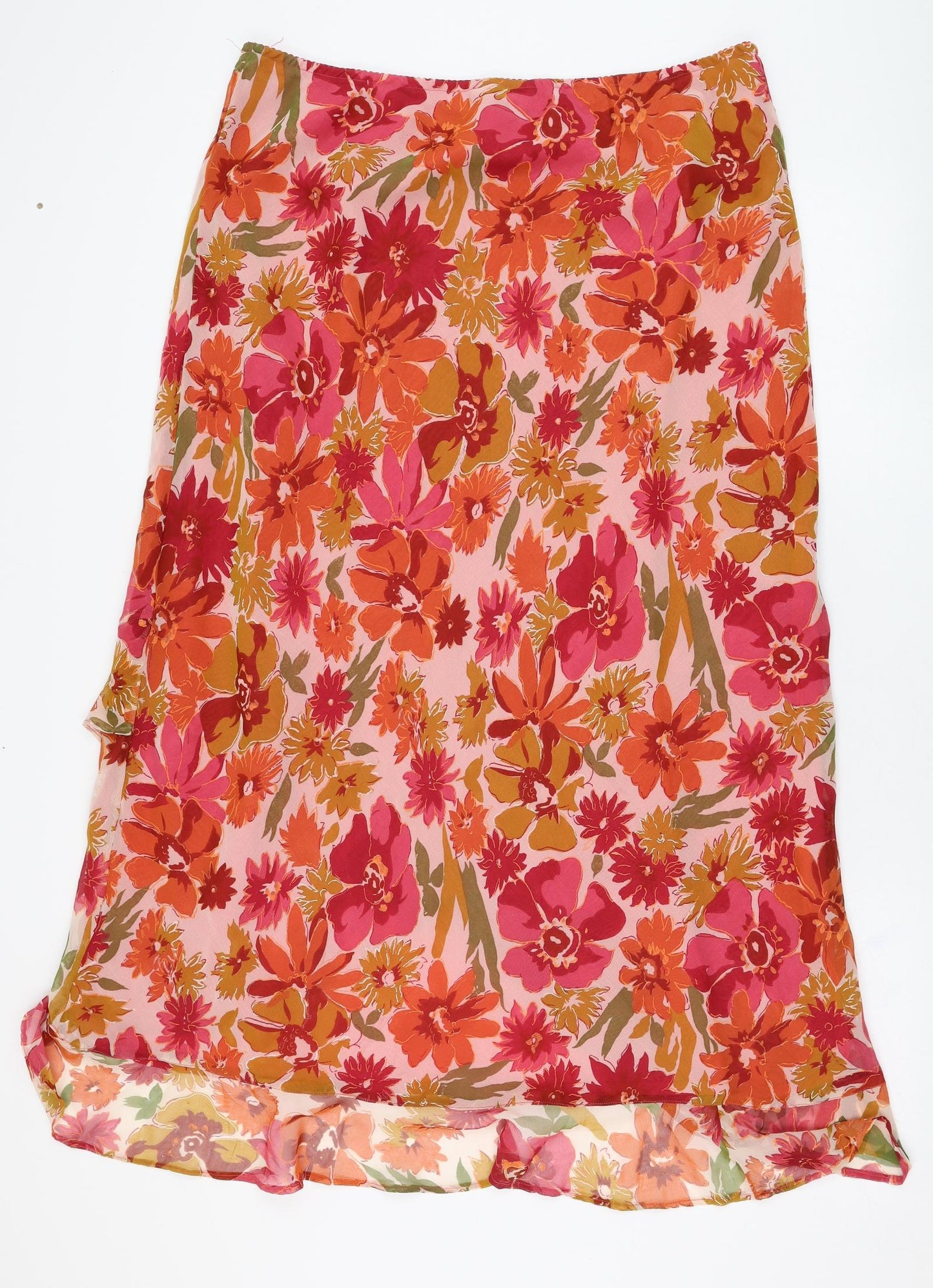 Atmosphere Womens Pink Floral Polyester Maxi Skirt Size 18