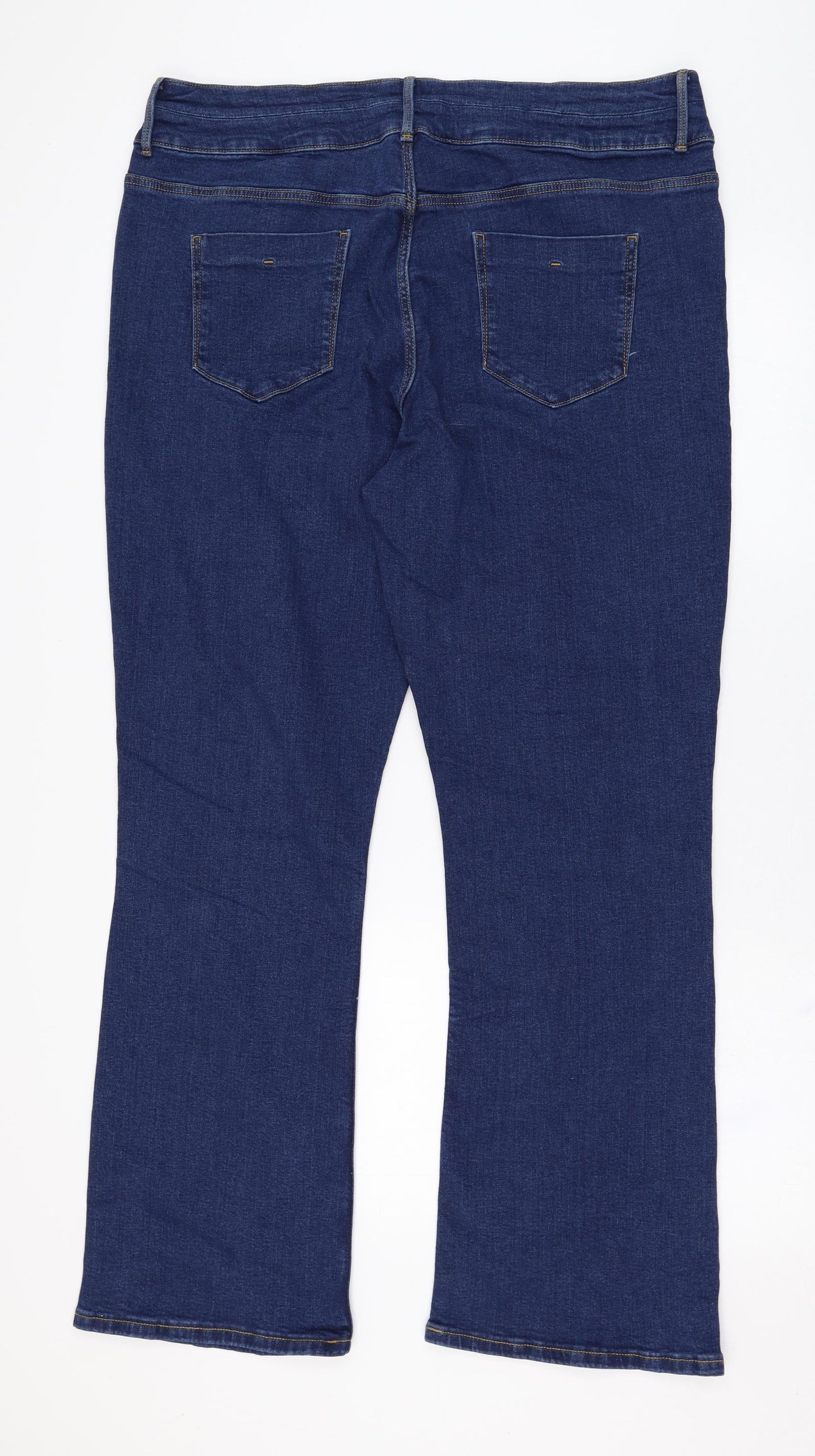 Dunnes Stores Womens Blue  Cotton Bootcut Jeans Size 18 L30 in Regular Zip