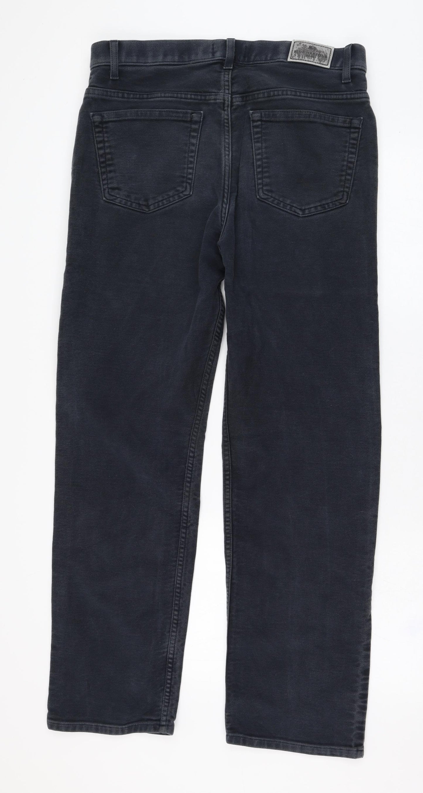 Marks and Spencer Mens Black  Cotton Straight Jeans Size 34 L31 in Regular Zip