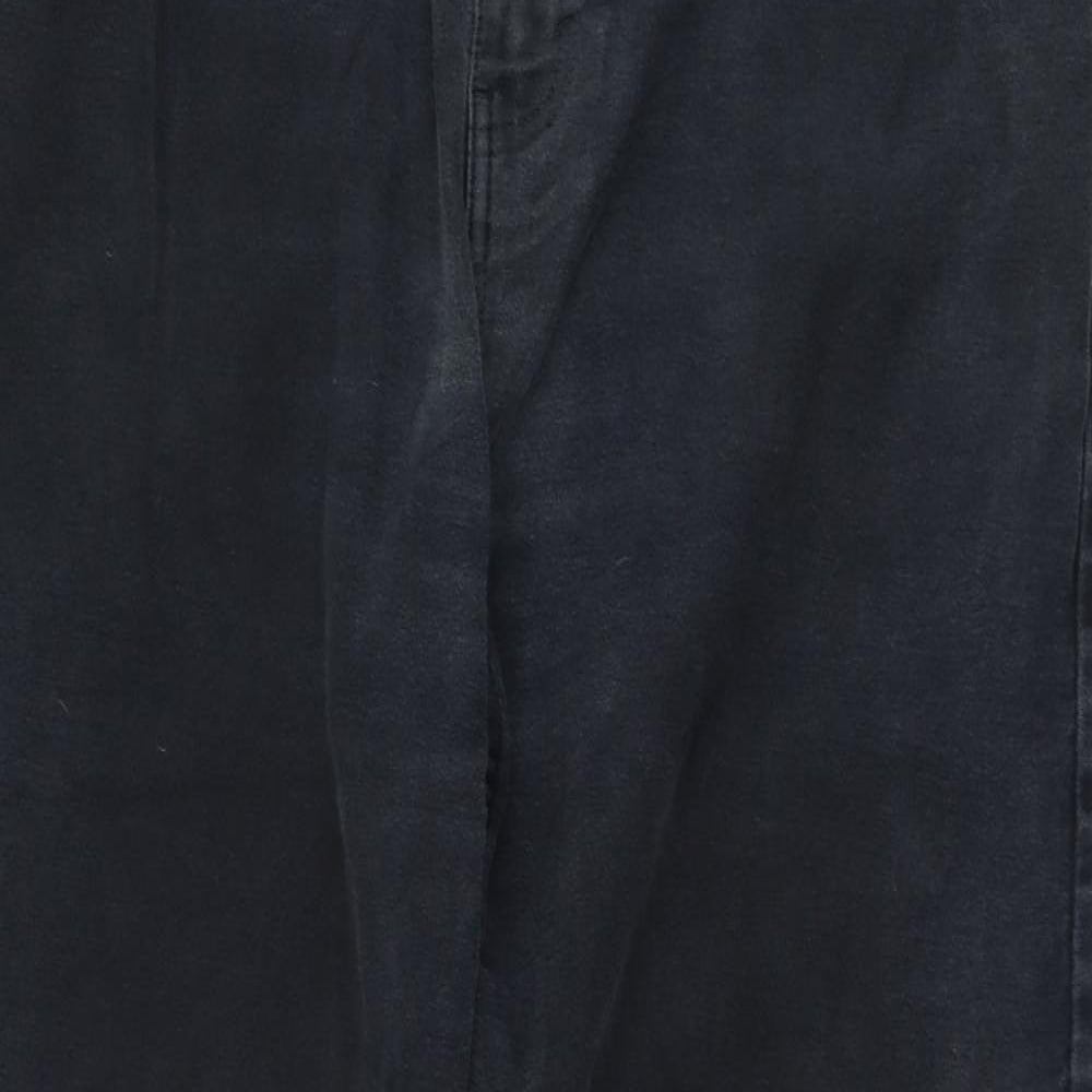 Marks and Spencer Mens Black  Cotton Straight Jeans Size 34 L31 in Regular Zip