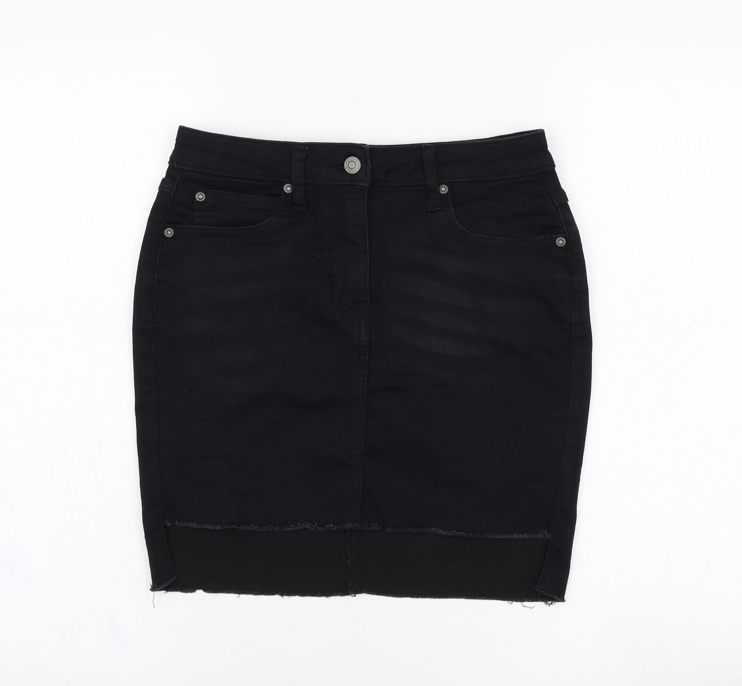PARISIAN SIGNATURE Womens Black  Cotton Straight & Pencil Skirt Size 8   Zip